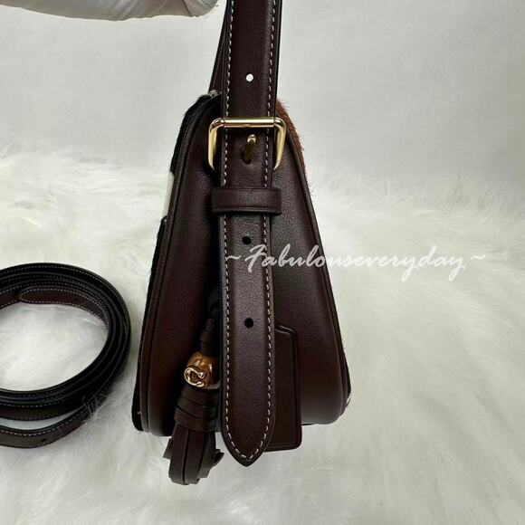 Coach Kailey Shoulder/Crossbody Bag With Cow Print And Tassel CCC84 NWT - Picture 3 of 11